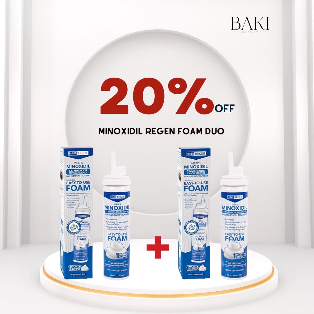 Hair Regen Minoxidil Foam for Men 5% Percent Duo- Bundle