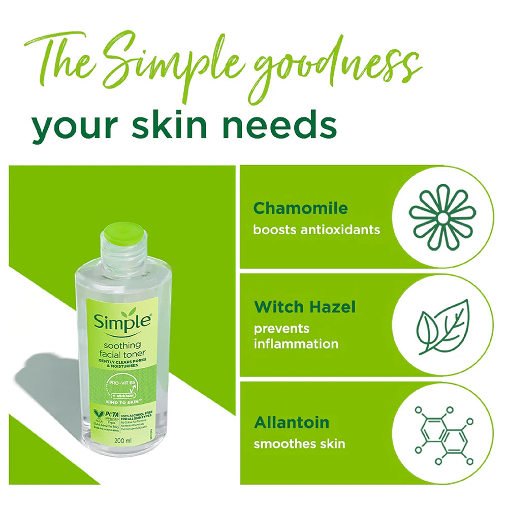 Simple Kind to Skin Soothing Facial Toner 200ml