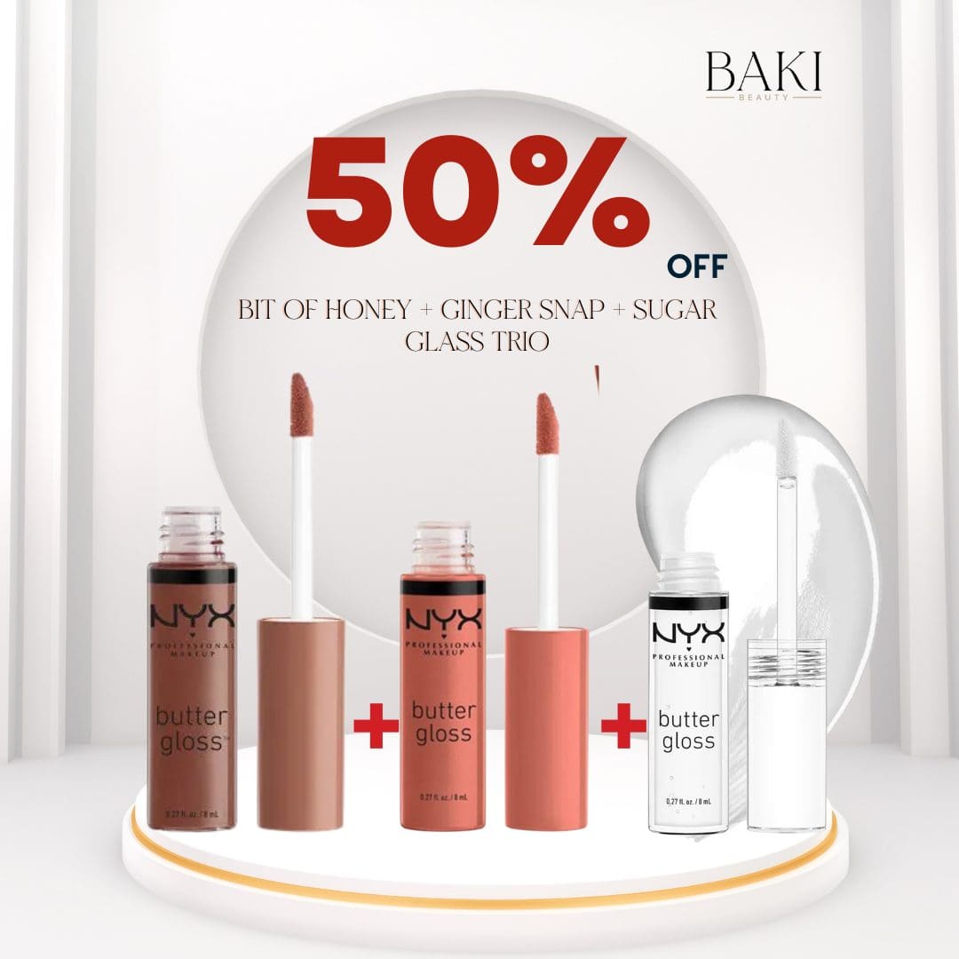 NYX Butter Gloss Trio - Bit of Honey ,Sugar glass ,Ginger Snap - Bundle