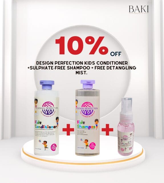 Design Perfection Kids Conditioner +Sulphate-free shampoo + Free Detangling Mist.