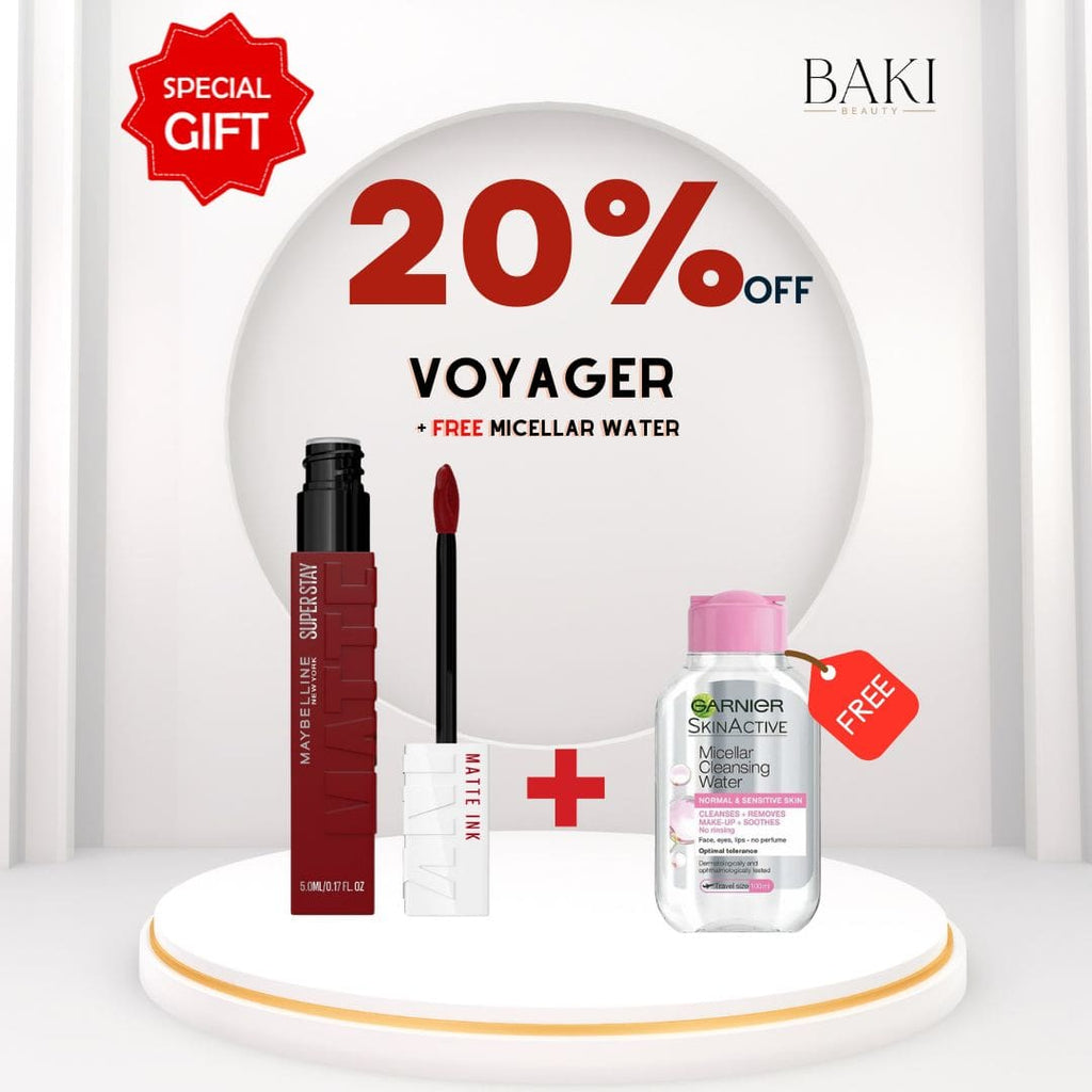 Maybelline Superstay Matte Ink Voyager+ Free Garnier Micellar Water 100ml