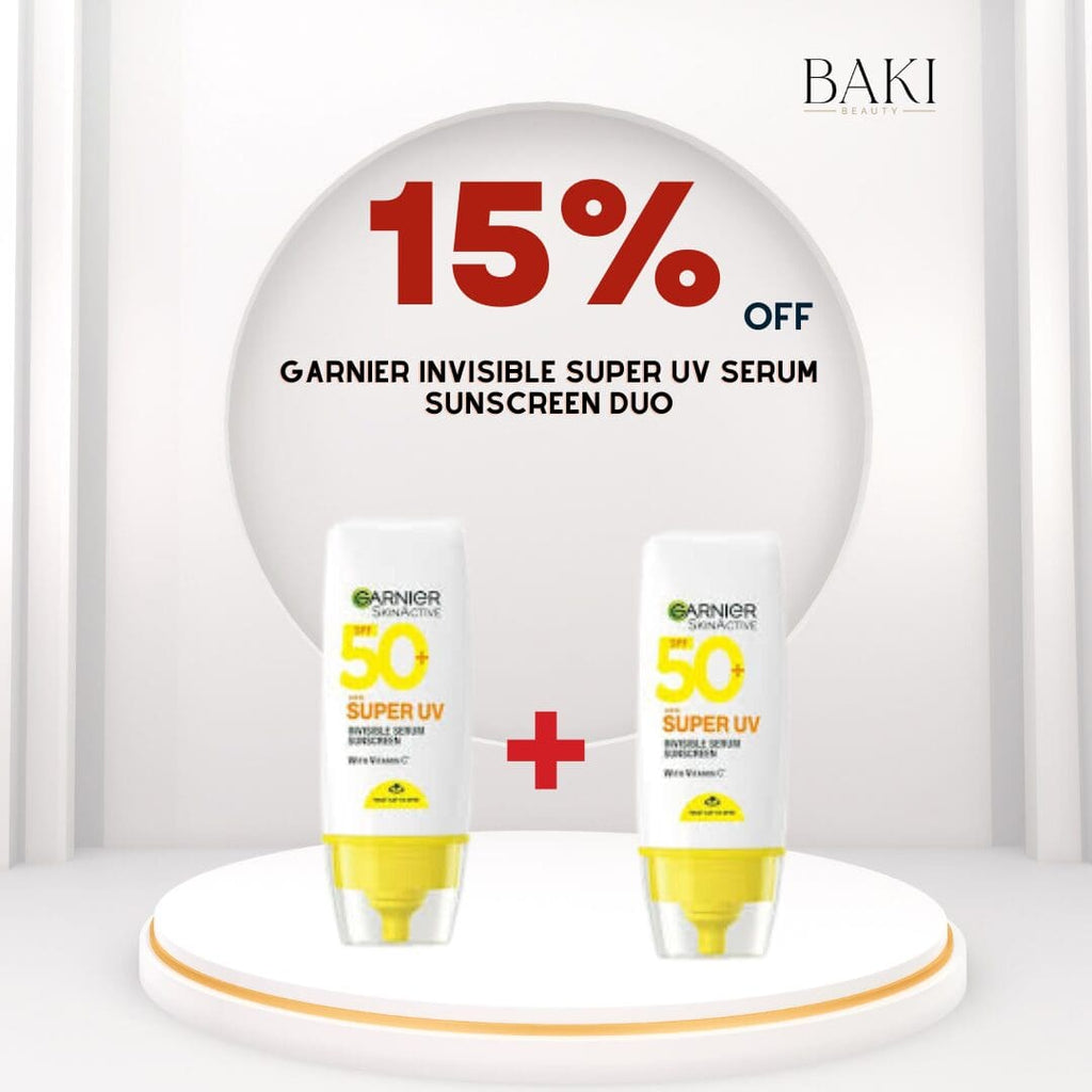 Garnier Skin Active spf 50+ Invisible Super UV Serum Sunscreen Duo- Bundle
