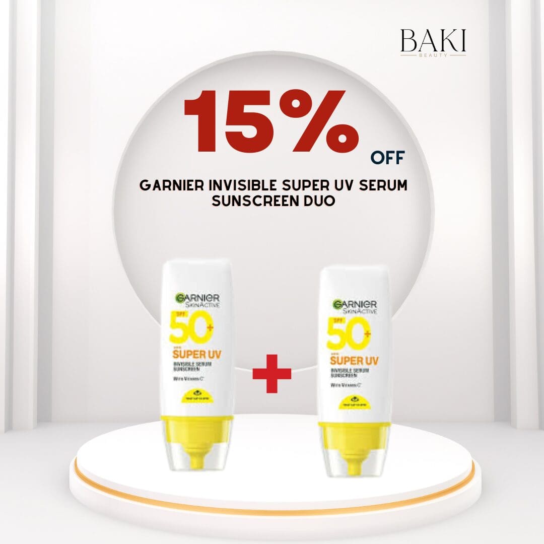 Garnier Skin Active spf 50+ Invisible Super UV Serum Sunscreen Duo- Bundle