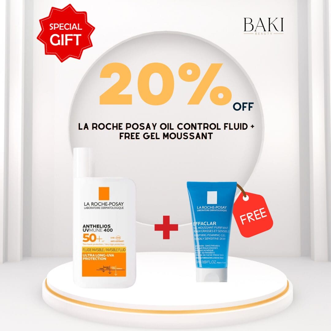 La Roche Posay Oil Control Fluid UVmune 400 Spf 50+ 50ml + Free Gel Moussant- Bundle