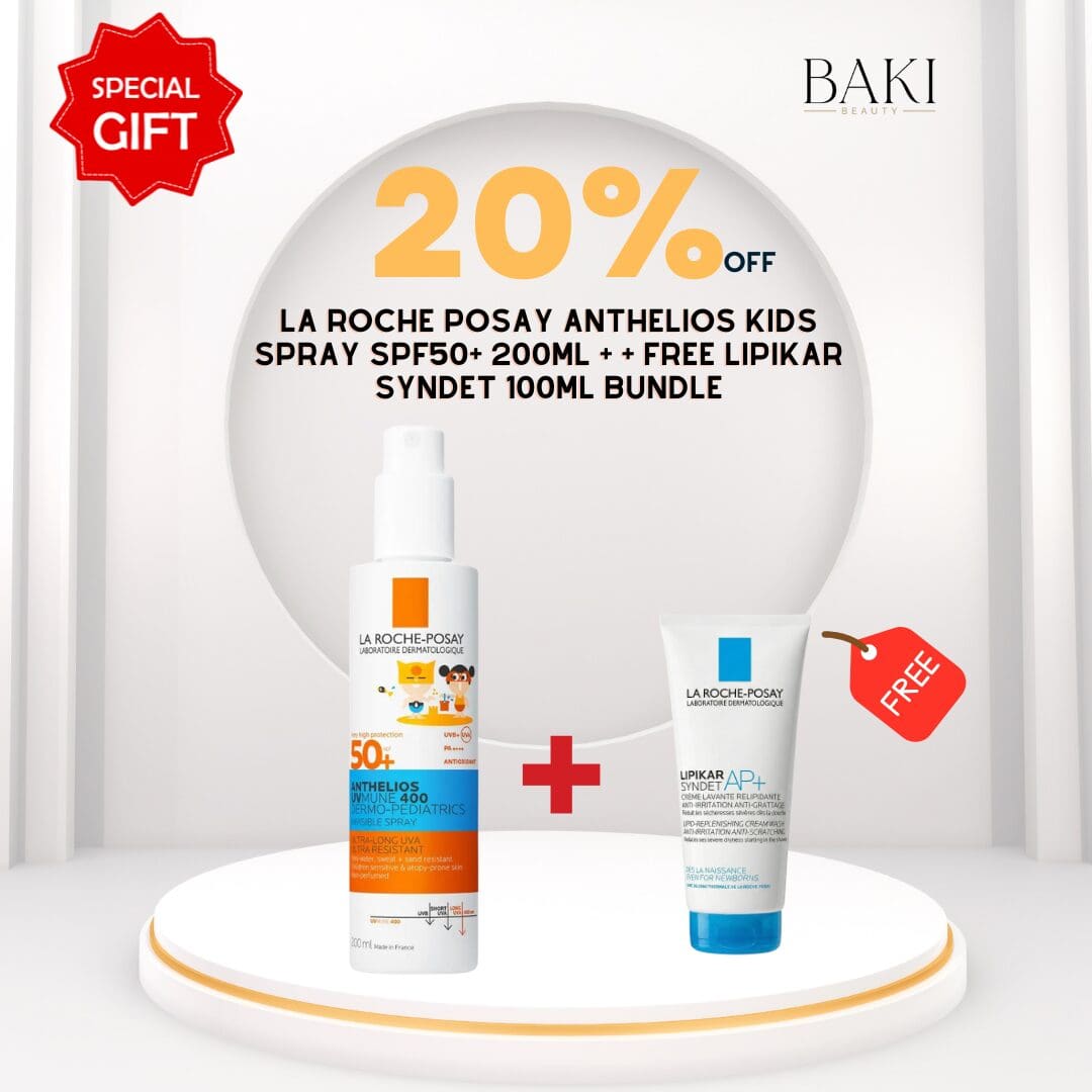 La Roche Posay ANTHELIOS KIDS SPRAY SPF50+ 200ml + + Free Lipikar Syndet 100ml Bundle