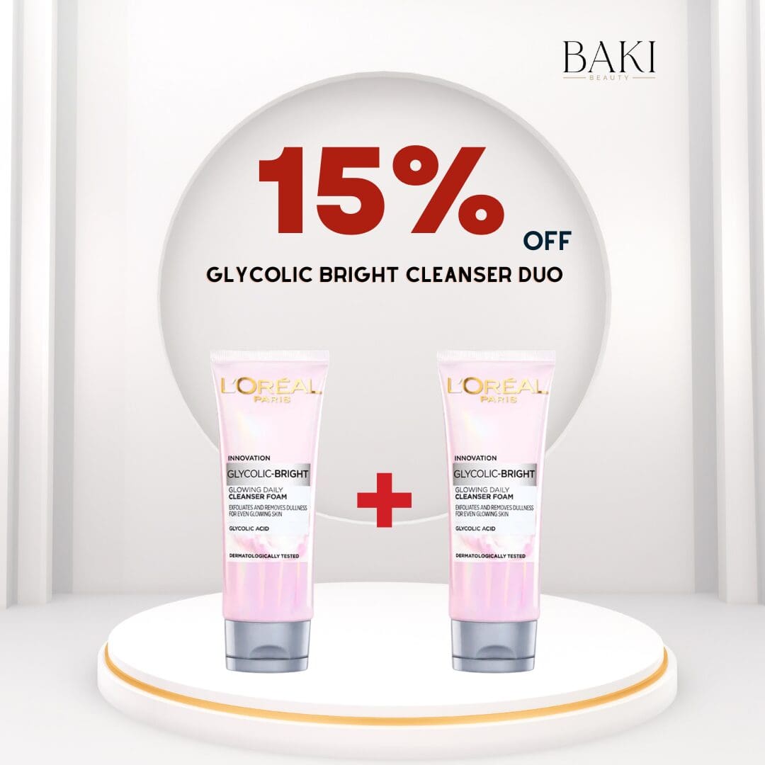 L’Oréal Paris Glycolic Bright Cleanser 100ml Duo- Bundle