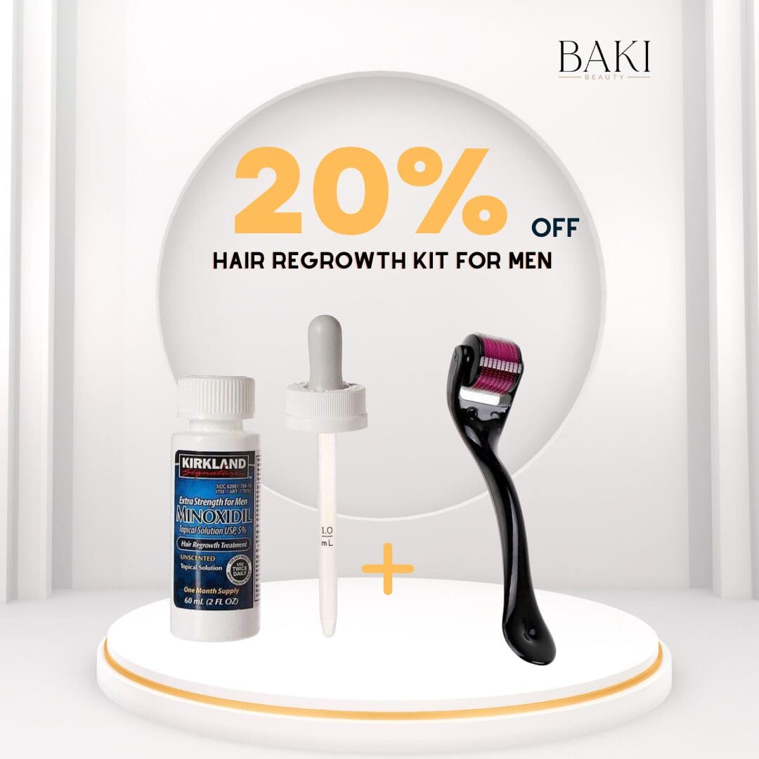 Hair Regrowth Kit For Men - Minoxidil and Dermaroller- Bundle
