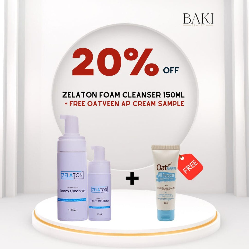 ZELATON FOAM CLEANSER 150ML + Free Oatveen AP Cream Sample- Bundle